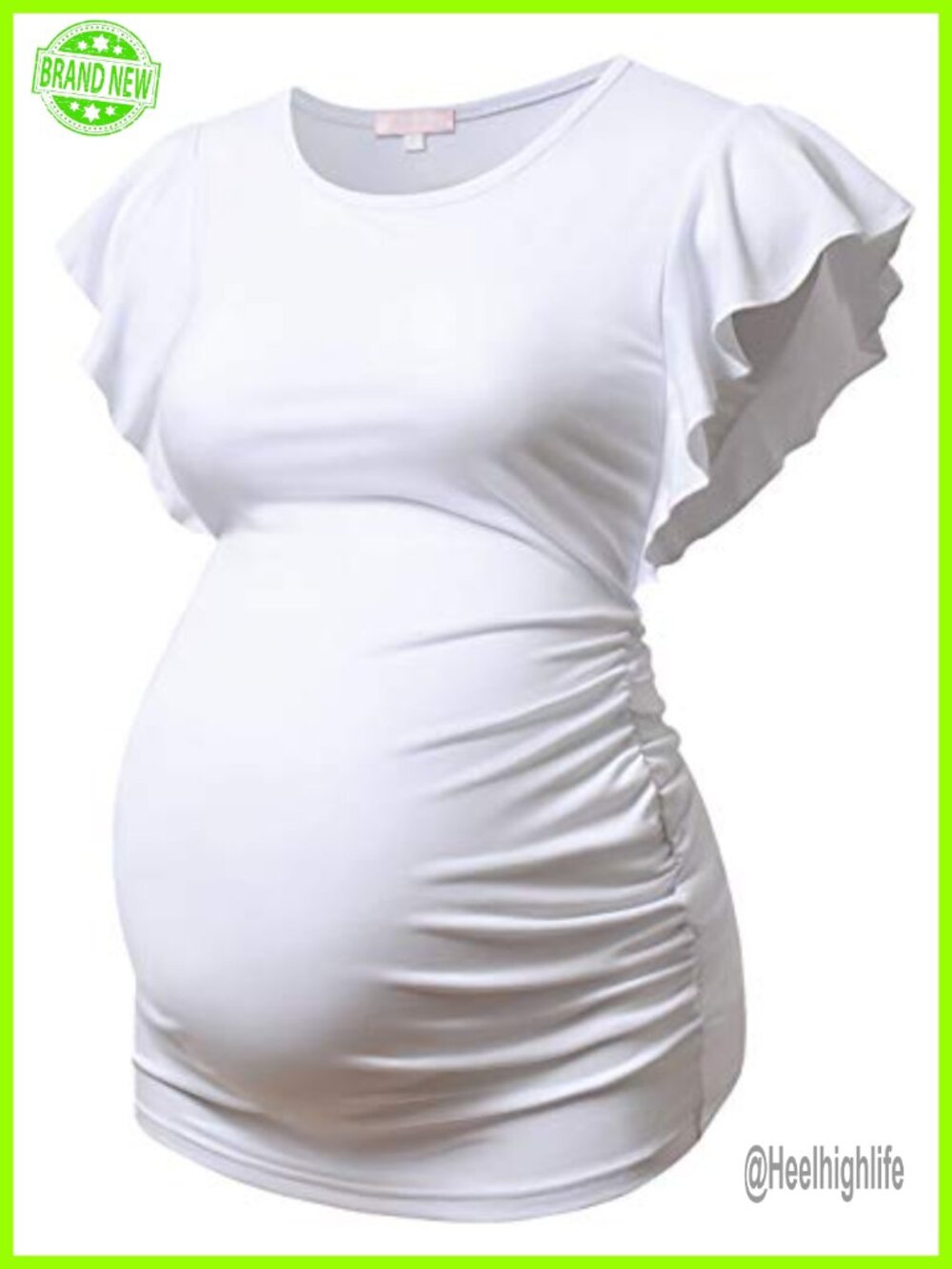 Maternity Tops Short Sleeve Side Ruched T Shirt Pregnancy Casual Tunic